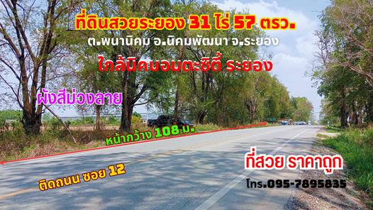 ขายที่ดินระยอง นิคมพัฒนา 31ไร่ 57.2 ตรว. ผังสีม่วงลาย ติดถนนซอย12 ใกล้นิคมอมตะซิตี้ระยอง นิคมอีสเทิร์นซีบอร์ดระยอง นิคมฯ-มาบข่า-เขาโบสถ์ Qy5nFWm2
