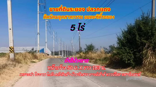ขายที่ดินระยอง ปลวกแดง 5 ไร่ (พื้นที่สีม่วงลาย) ติดนิคมอุตสาหกรรม อมตะซิตี้ระยอง มาบยางพร ปลวกแดง QUXTQuM4