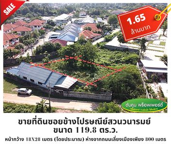 📣📣 ทำเลดี!! ขาย #ที่ดิน ขนาด 119.8 ตร.ว. #ติดถนนคอนกรีต ซอยข้างไปรษณีย์สวนวนารมย์ เมืองอุบลฯ ชยางกูร ฝั่งขามใหญ่ - ซอยเทคโน H7FlEmXs