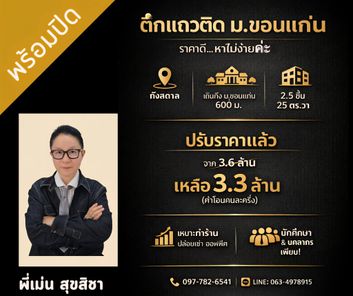 ขายอาคารพาณิชย์ SUPER DEAL! ตึกแถว 2.5 ชั้น ติด มข. 3.6 ล้าน! ​ ทำเลทองคำขาว: "Cashflow Machine" ติด ม.ขอนแก่น!  #EntryPrice