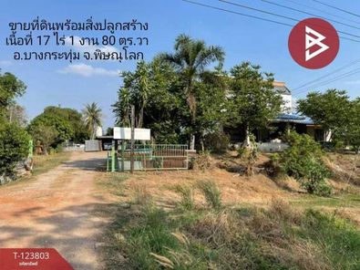 ขายที่ดินพร้อมสิ่งปลูกสร้าง เนื้อที่ 17 ไร่ 1 งาน 80.00 ตารางวา ติดถนนเส้นวังทอง-สากเหล็ก อ.บางกระทุ่ม พิษณุโลก วัดตายม บางกระทุ่ม IUr5Nm76