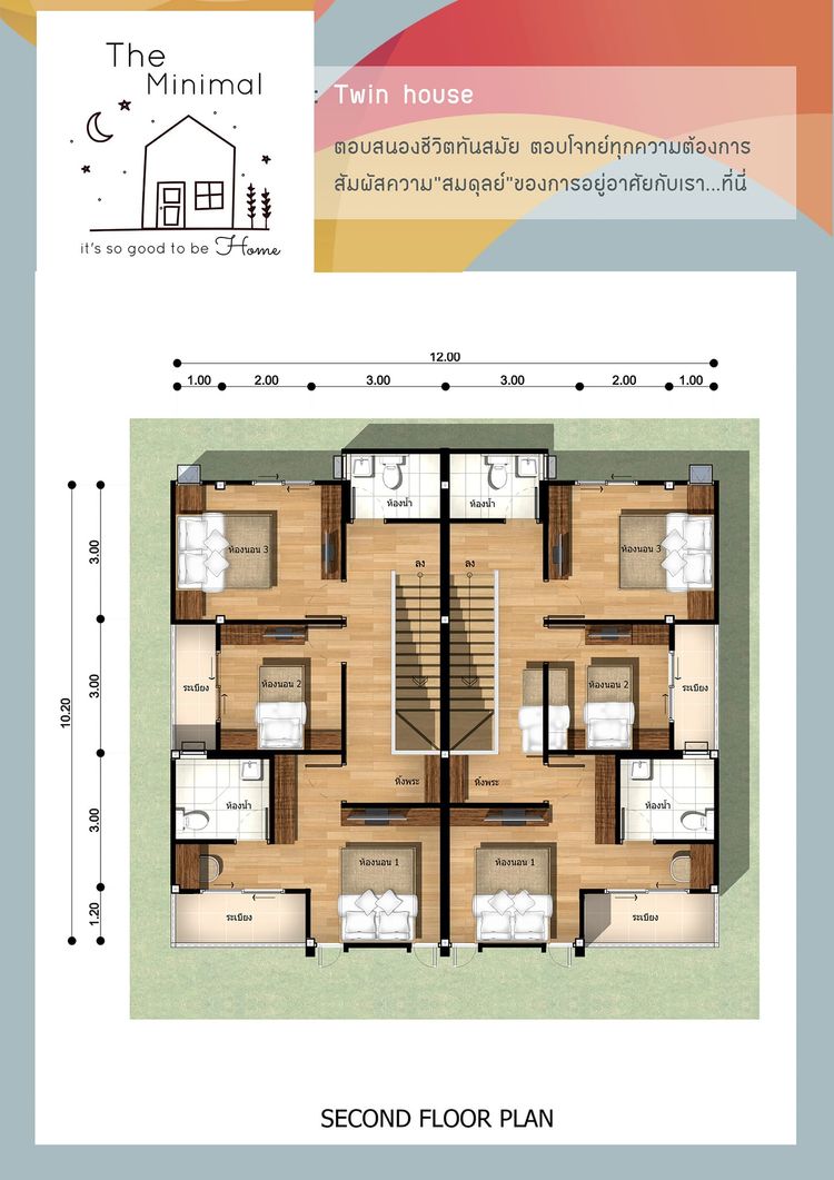 ภาพแบบบ้าน-บ้านแฝด 2 ชั้น