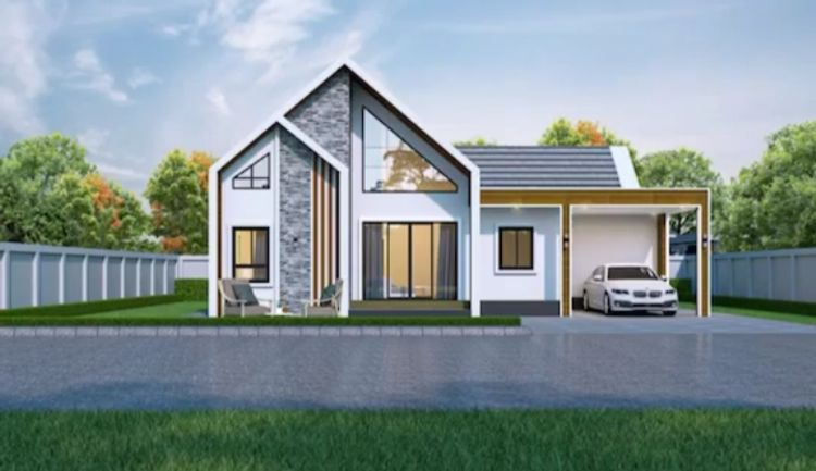 ภาพแบบบ้าน-บ้านเดี่ยวสไตล์โมเดิร์น A