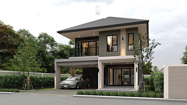 ภาพแบบบ้าน-แบบบ้านสไตล์โมเดิร์นคอนเทมโพารารี่