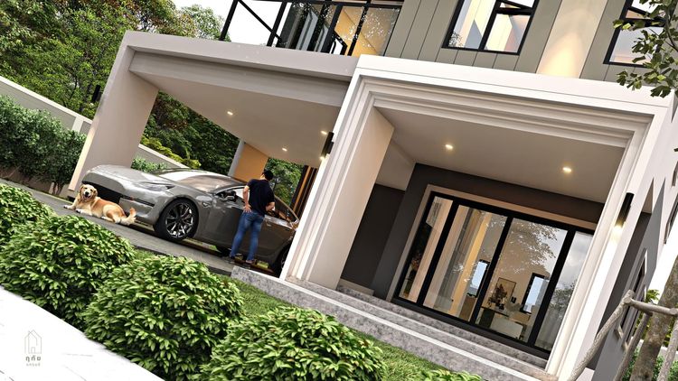 ภาพแบบบ้าน-แบบบ้านสไตล์โมเดิร์นคอนเทมโพารารี่