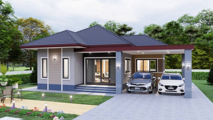 ภาพแบบบ้าน-บ้านเดี่ยวชั้นเดียว