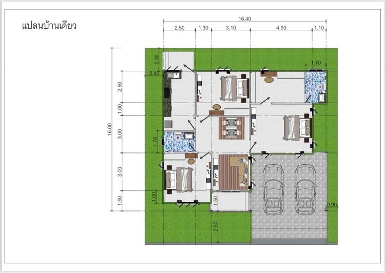 ภาพแบบบ้าน-บ้านเดี่ยวชั้นเดียว