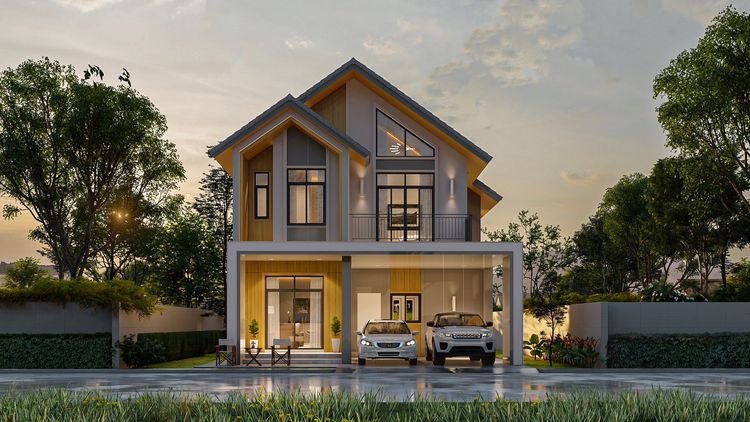 ภาพแบบบ้าน-แบบบ้านสไตล์มินิมอลมูจิ Type B