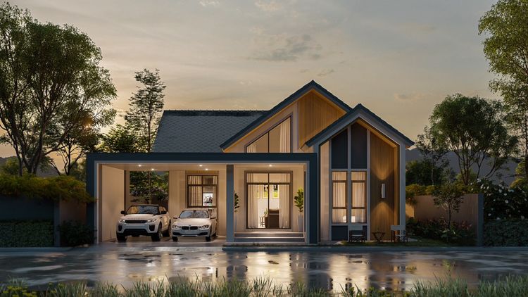 ภาพแบบบ้าน-แบบบ้านสไตล์มินิมอลมูจิ Type A