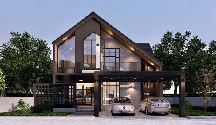 ภาพแบบบ้าน-บ้านเดี่ยว 2 ชั้น