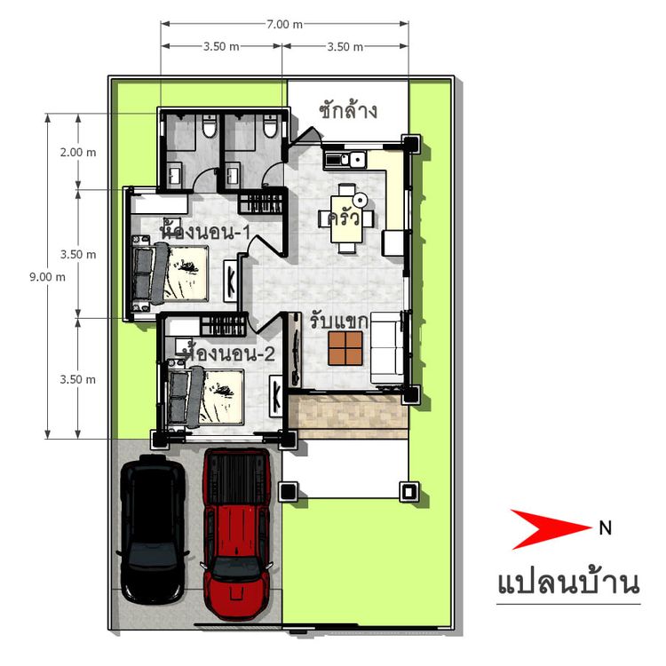 ภาพแบบบ้าน-ธนฉัจย์ บ้านเดี่ยว 1ชั้น เฟส4