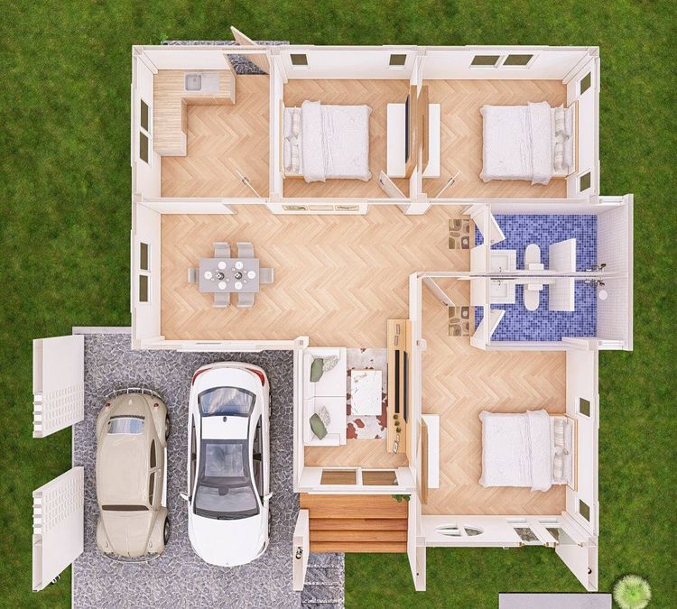 ภาพแบบบ้าน-บ้านเดี่ยวหลังใหญ่ สไตล์มินิมอลปั้นหยา