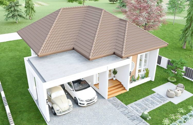 ภาพแบบบ้าน-บ้านเดี่ยวหลังใหญ่ สไตล์มินิมอลปั้นหยา