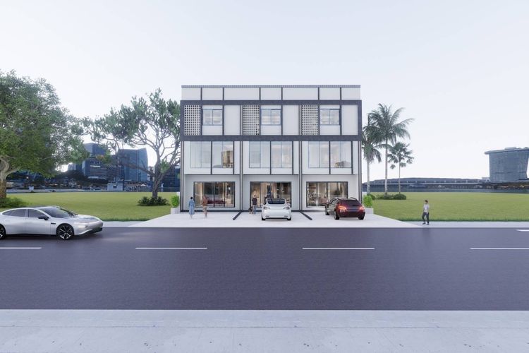 ภาพแบบบ้าน-อาคารพานิชย์ 3 ชั้น