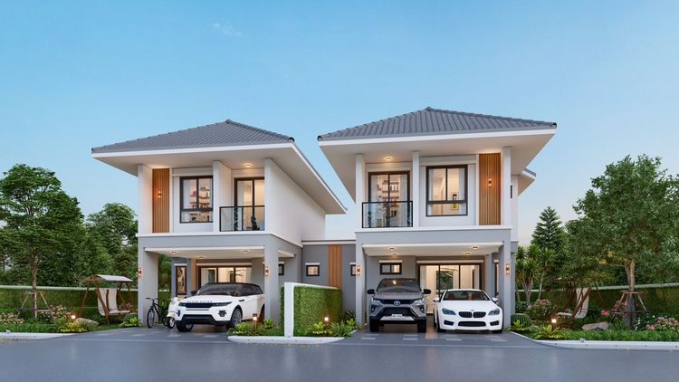 ภาพแบบบ้าน-บ้านแฝด