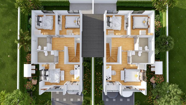 ภาพแบบบ้าน-บ้านแฝด