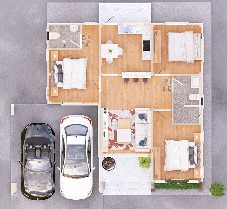 ภาพแบบบ้าน-บ้านเดี่ยวชั้นเดียว สไตล์นอร์ดิก