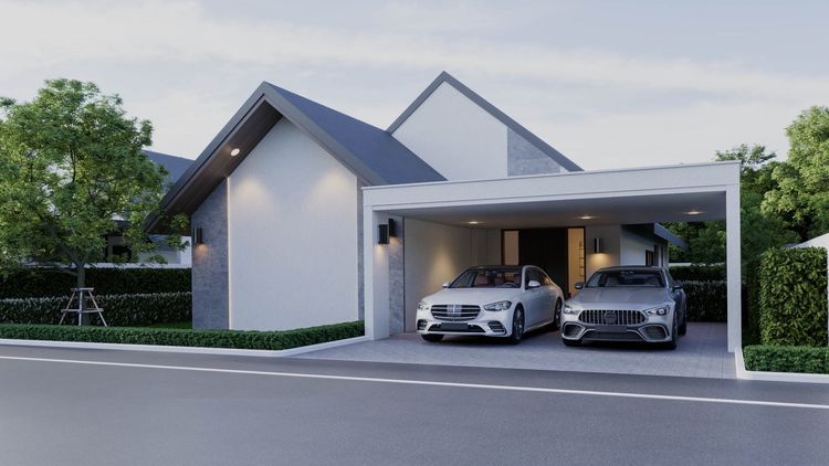 ภาพแบบบ้าน-แบบบ้านสไตล์อิงลิชโมเดิร์น พร้อมสระว่ายน้ำ