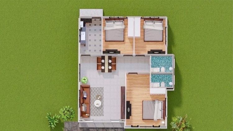 ภาพแบบบ้าน-บ้านเดี่ยว ขนาด 43.7 ตารางวา