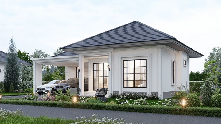 ภาพแบบบ้าน-มนต์เสน่ห์ 2 แบบบ้านสไตล์โมเดิร์นคลาสสิค