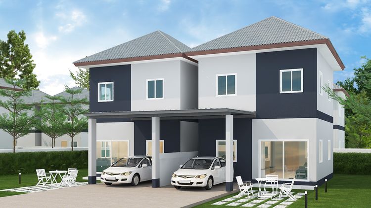 ภาพแบบบ้าน-บ้านแฝดสองชั้น