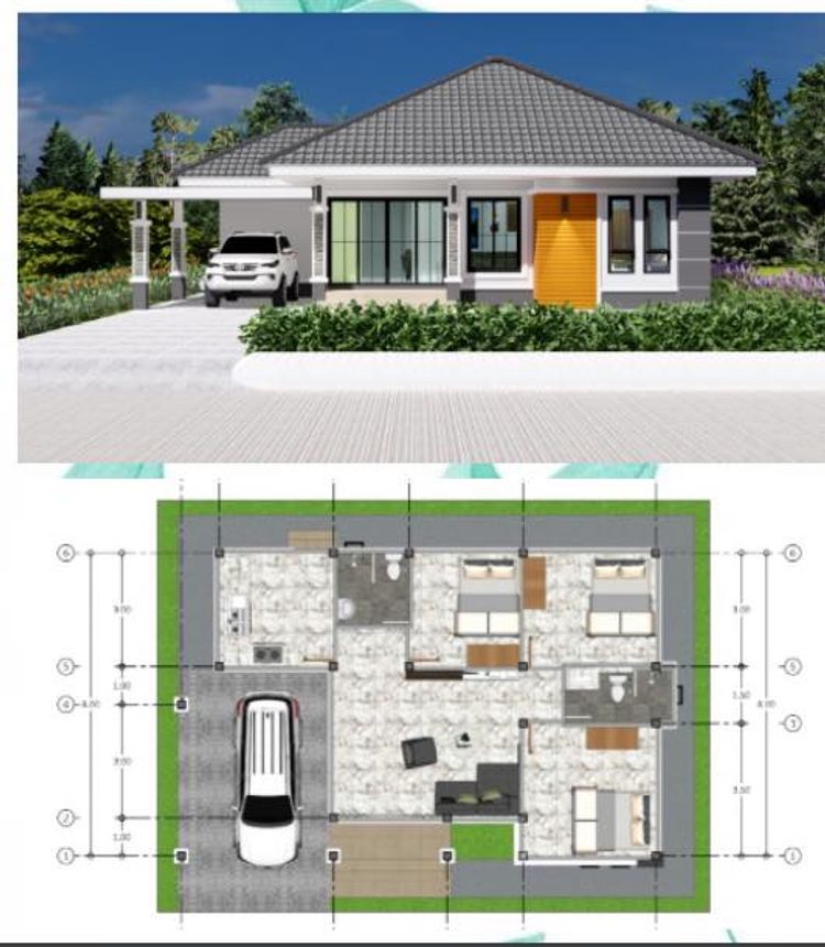 ภาพแบบบ้าน-บ้านทรงปั้นหยา