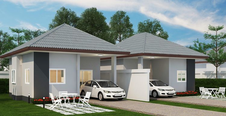 ภาพแบบบ้าน-บ้านแฝดชั้นเดียว