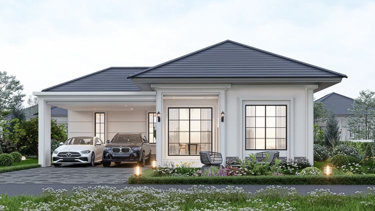 ภาพแบบบ้าน-มนต์เสน่ห์ 2 แบบบ้านสไตล์โมเดิร์นคลาสสิค