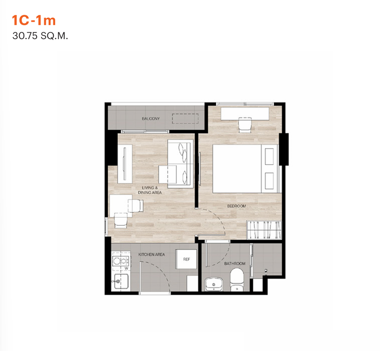 ภาพแบบบ้าน-1 Bedroom