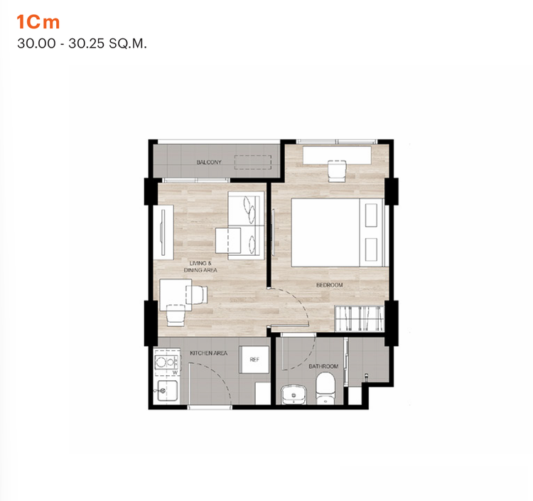ภาพแบบบ้าน-1 Bedroom