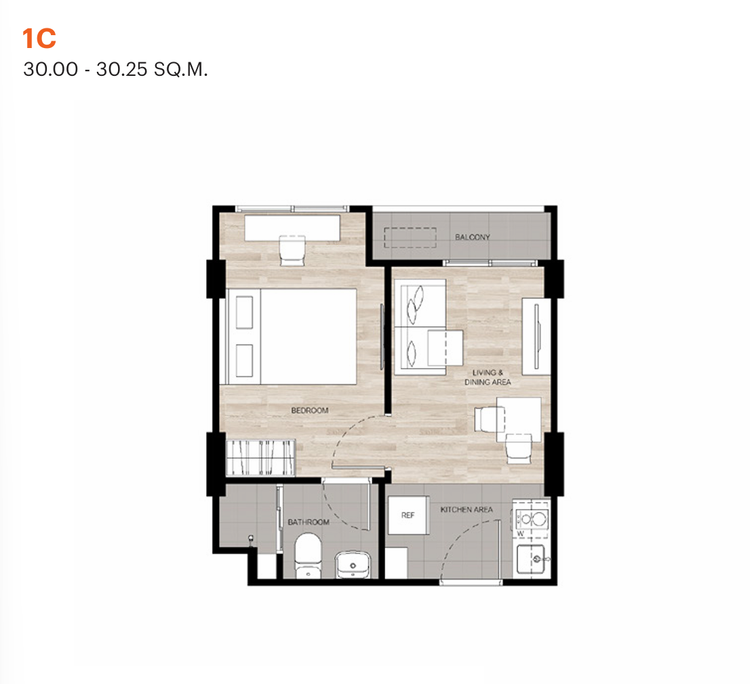ภาพแบบบ้าน-1 Bedroom