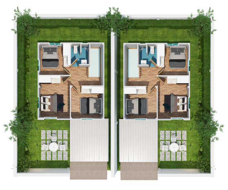 ภาพแบบบ้าน-บ้านแฝดสองชั้น