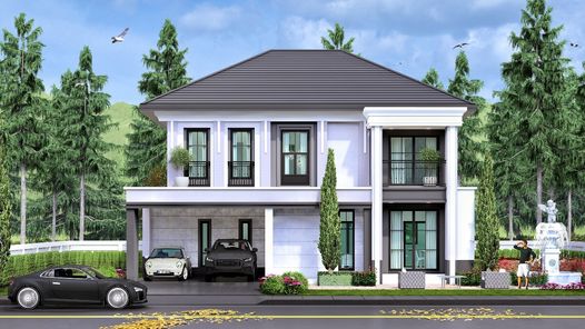 แบบบ้านสไตล์โมเดิร์น ลักชูรี่ UNe2ONXJ