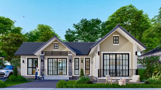 แบบบ้านสไตล์อิงลิช คอตเทจ  คอนเทมโพรารี่ PYxEDk7N