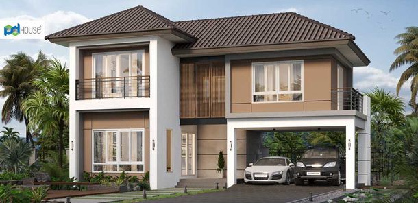 แบบบ้านสไตล์ทรอปิคอล 10J621Ux