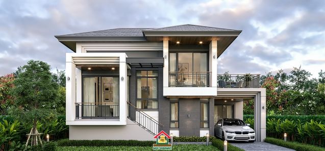 แบบบ้านสไตล์ทรอปิคอล คอนเทมโพรารี่ GpoWJVDV