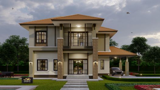 แบบบ้านสไตล์ทรอปิคอล คอนเทมโพรารี่ Ti17DX0p