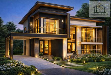 แบบบ้านสไตล์โมเดิร์น ลักชูรี่ TwZkzqhZ