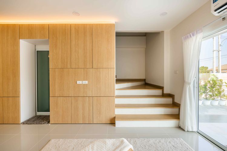 ภาพแบบบ้าน-ทาวน์โฮม ผนังบ้านไม่ติดกัน