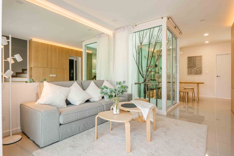 ภาพแบบบ้าน-ทาวน์โฮม ผนังบ้านไม่ติดกัน