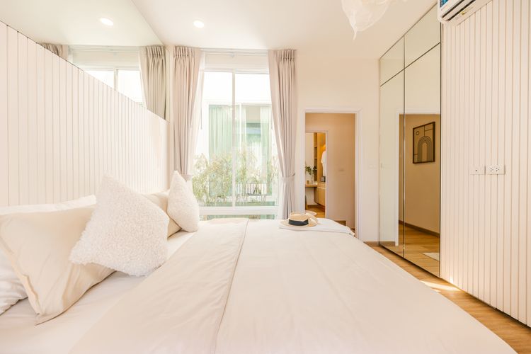 ภาพแบบบ้าน-ทาวน์โฮม ผนังบ้านไม่ติดกัน