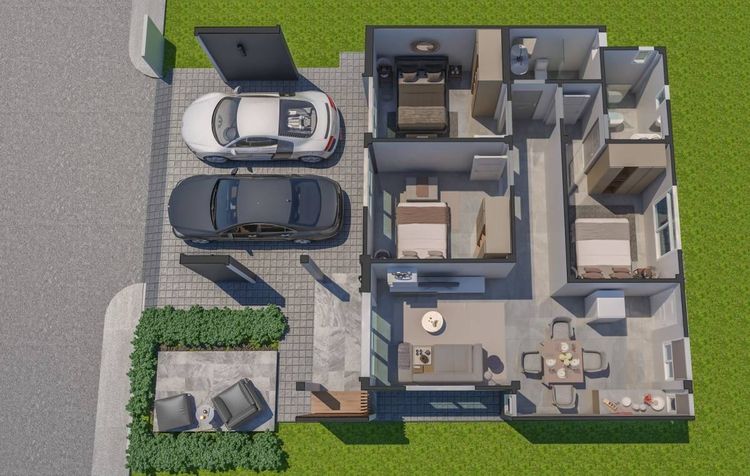 ภาพแบบบ้าน-Type A บ้านชั้นเดี่ยว หลังคาทรงนอร์ดิก