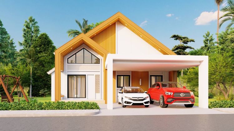 ภาพแบบบ้าน-Type A บ้านชั้นเดี่ยว หลังคาทรงนอร์ดิก