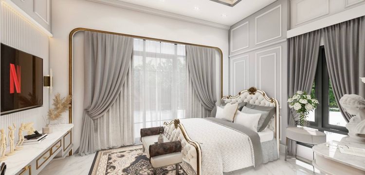 ภาพแบบบ้าน-บ้านเดี่ยวชั้นเดียว สไตล์ยุโรป โมเดิร์น ลักชัวร์รี่ (มีสระว่ายน้ำ)