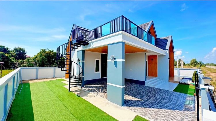 ภาพแบบบ้าน-สไตล์นอร์ดิก ดาดฟ้าชมวิว นั่งชิว บรรยากาศรีสอร์ท