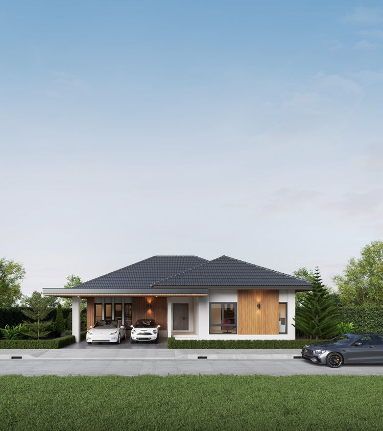 ภาพแบบบ้าน-บัานเดี่ยวชั้นเดียว