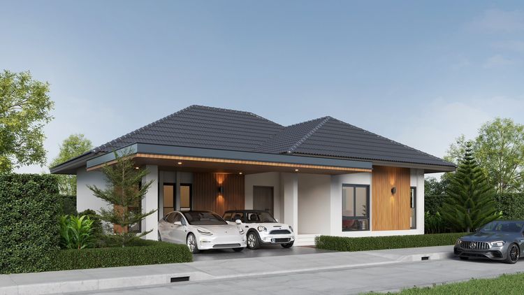 ภาพแบบบ้าน-บัานเดี่ยวชั้นเดียว