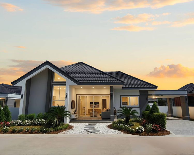 ภาพแบบบ้าน-แบบบ้านสไตล์คอนเทมโพรารี่