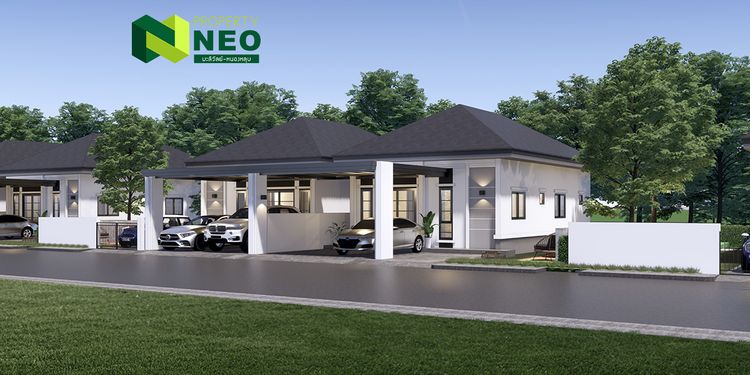 ภาพแบบบ้าน-บ้านชั้นเดียว จอด 3 คัน