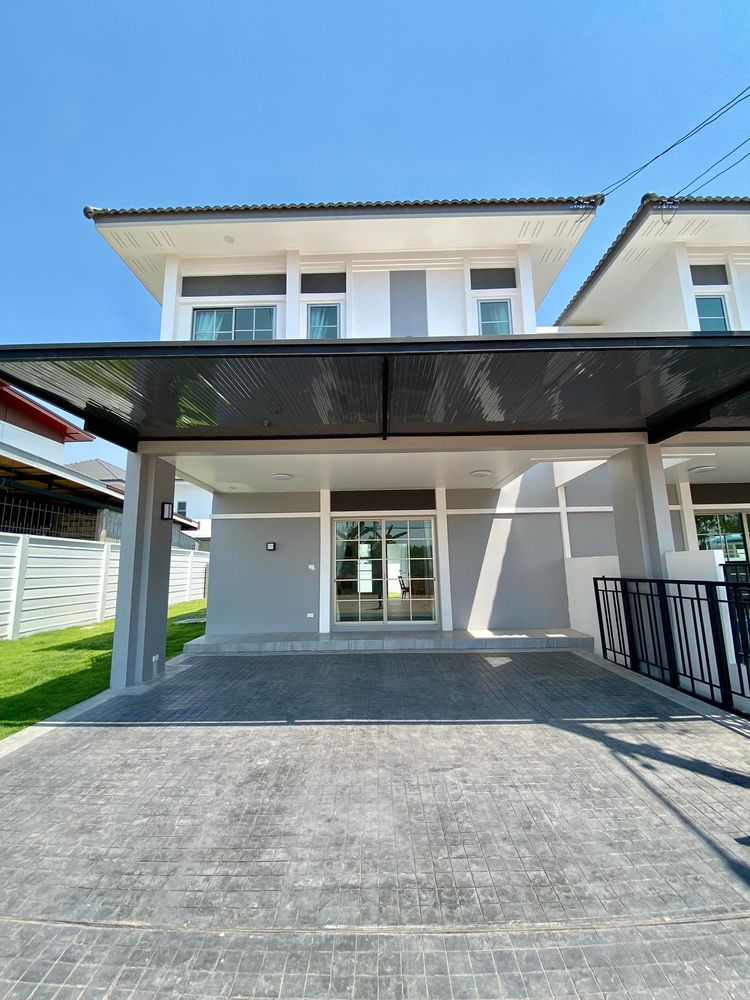 ภาพแบบบ้าน-บ้านแฝด 2 ชั้น หน้ากว้าง จอดรถ 3 คัน